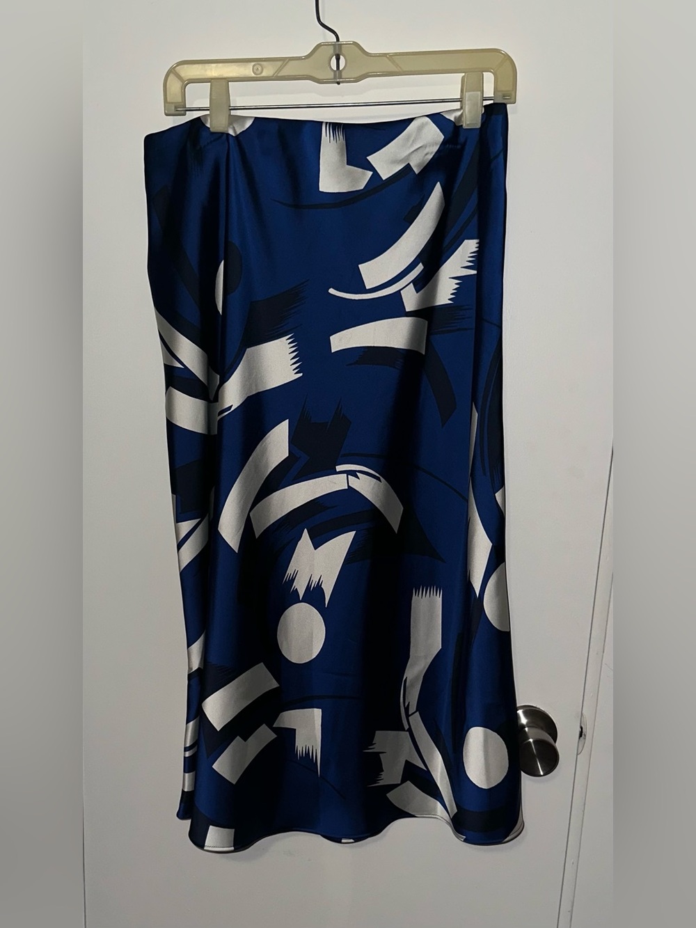Lauren Ralph Lauren Geometric-Print Satin Charmeuse Skirt Size 10